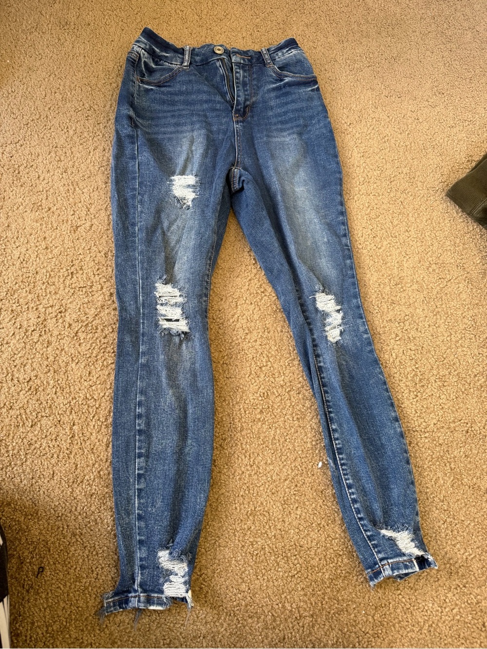 Women’s Distressed Skinny Jeans - Blue